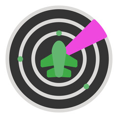 Plane Radar icon in outline style