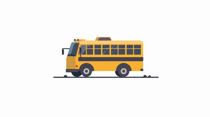 Flat vector icon transport School Bus symbol  