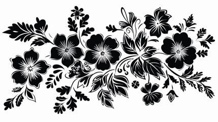 Flower and floral pattern for stencil and texture 