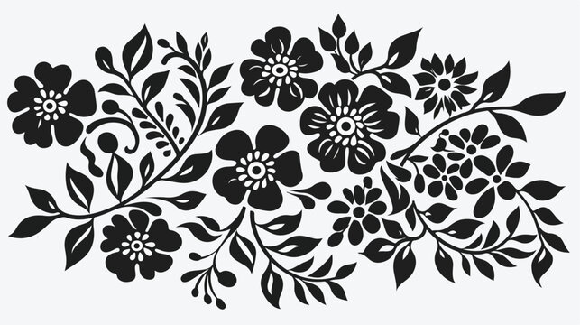 Flower and floral pattern for stencil and texture 