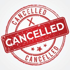 Cancelled stamp in Grunge Red Shade