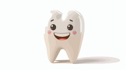 Fun tooth flat vector isolated on white background