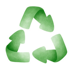 Recycle symbol vector illustration, Watercolor Clip art, Hand draw