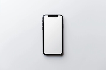 Smartphone blank screen on white background.