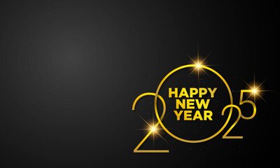 2025 Happy New Year Vector Background Design.