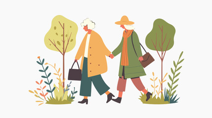 Happy grandparents day two grandmothers outdoors vector