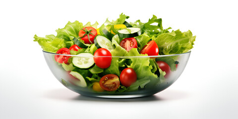  a bowl of salad with tomatoes, onions and lettuce transparent background ai generated 