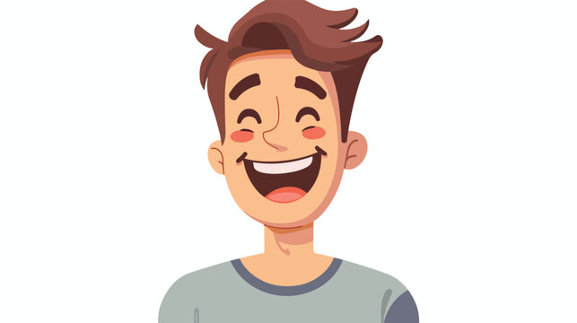 Happy man cartoon icon image flat vector 