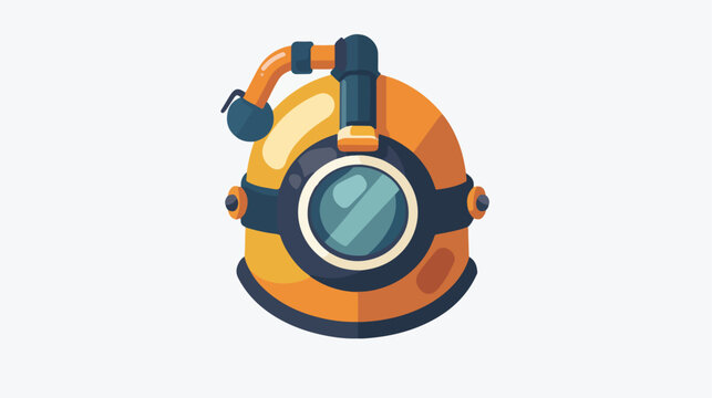 Helmet diver icon  flat vector isolated on white background
