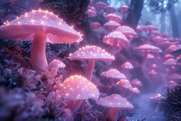 Magical sugar plum fairies dancing in a candy forest