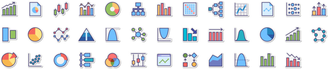 Set of Data Charts icons