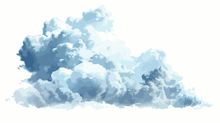 Cloud isolated steam smoke flat vector isolated on white