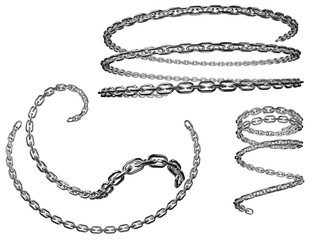 Chain texture stoke image use white background