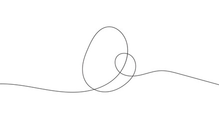 Obraz premium Easter egg one line drawing. Continuous line drawing of simple egg. Happy Easter concept. Vector isolated hand drawn illustration. An element drawn with one black line on a white background in eps 10.