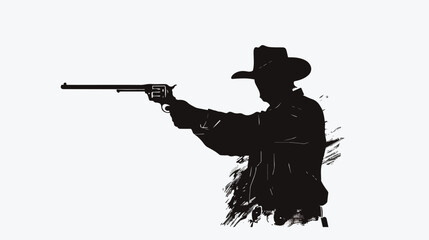 cowboy with shotgun silhouette vector illustration