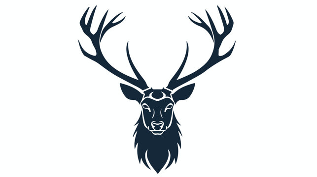 Illustration of a deer head silhouette flat vector 