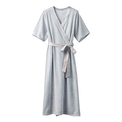 front view of soft blue bathrobe