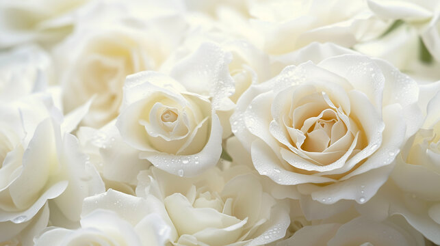 A picture of a bouquet of white roses