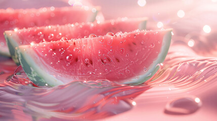 Summer heat-relieving green fruit watermelon juice, illustration of delicacies during the summer season