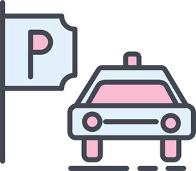 Taxi Stand Vector Icon