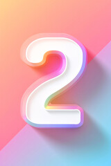 Naklejka premium Countdown number 2 illustration poster, anniversary birthday party celebration countdown concept illustration