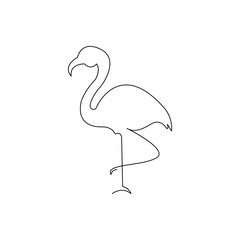 Continuous one line drawing of Flamingo outline Vector illustration design