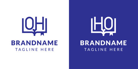 Letters HO and OH Book Logo, suitable for business related to book with HO or OH initials