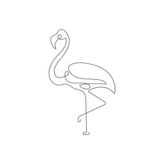 Continuous one line drawing of flamingo bird beautiful flamingo simple line art vector design