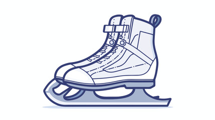Figure skates line icon. Ice skates vector illustration