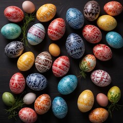 colorful easter eggs