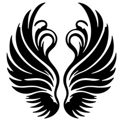 wings tattoo vector silhouette
