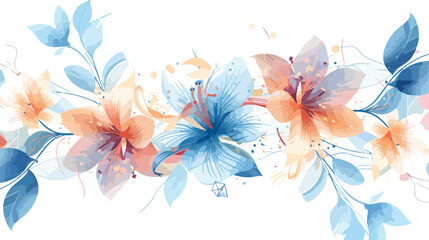 Abstract floral decoration vector illustration Flat vector