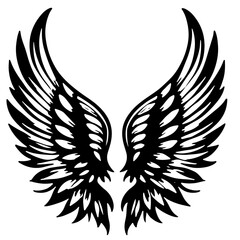 wings tattoo vector silhouette
