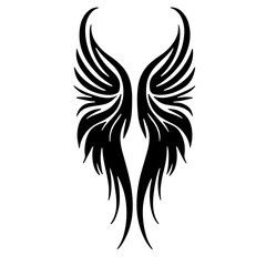 wings tattoo vector silhouette