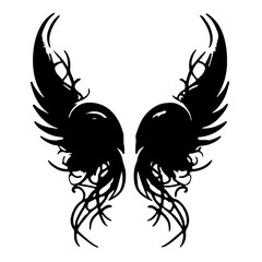 wings tattoo vector silhouette