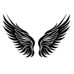 wings tattoo vector silhouette