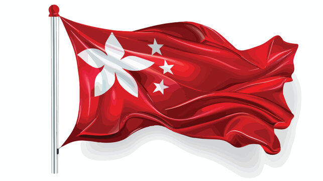 Flag of hong kong  hong kong flag waving isolated vector