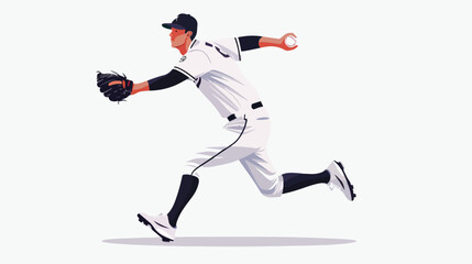 Full length portrait of a male baseball player on white