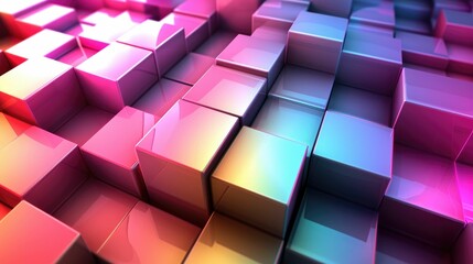  colorful blocks abstract 3d background - obrazy, fototapety, plakaty