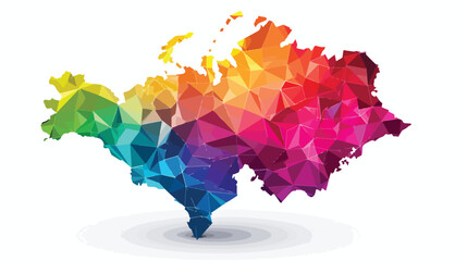 Glossy colorful Poland map application point label 