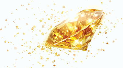 golden diamond dissolving and disappearing into particle