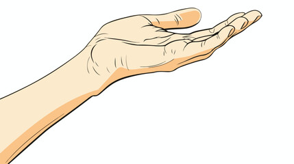 Hand icon line continuous drawing vector. One line Han