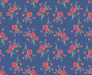  Japanese Pretty Bouquet Vine Vector Seamless Pattern
