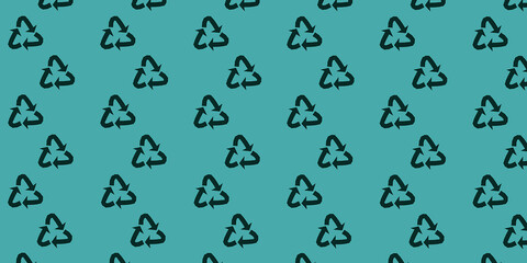 Pattern with recycle sign. 3d render.