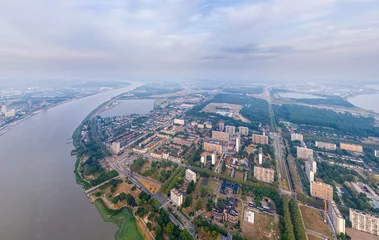 Keuken spatwand met foto Antwerp, Belgium. Panorama of the city. Summer morning. Aerial view © nikitamaykov
