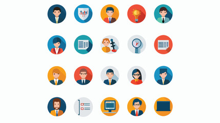 Human Resource flat icons for HR  employee flat vector