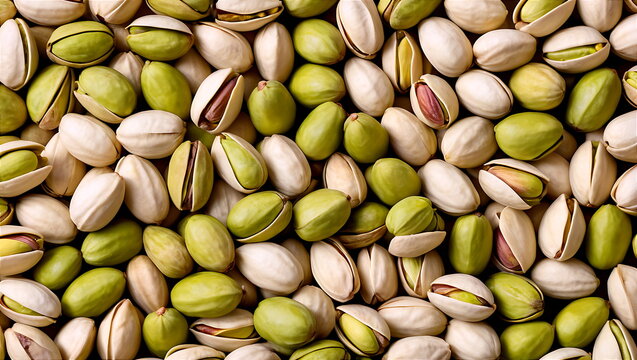 Pistachios pattern, Unshelled and Shelled Nuts for Healthy Snacking