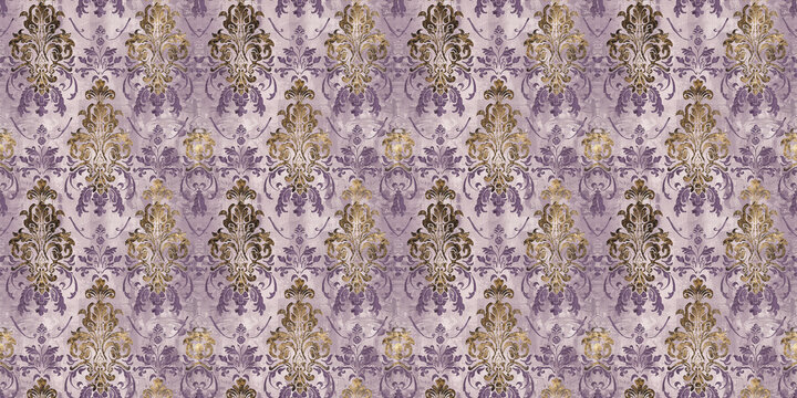 Arabesque baroque elements abstract wallpaper grunge vector seamless pattern