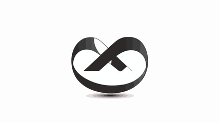 infinity letter k logo vector black color  flat vector