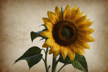 A painting of a sunflower